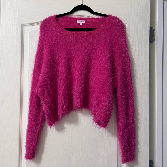 TCEC Brand Hot Pink Fuzzy Sweater - Picture 2 of 6